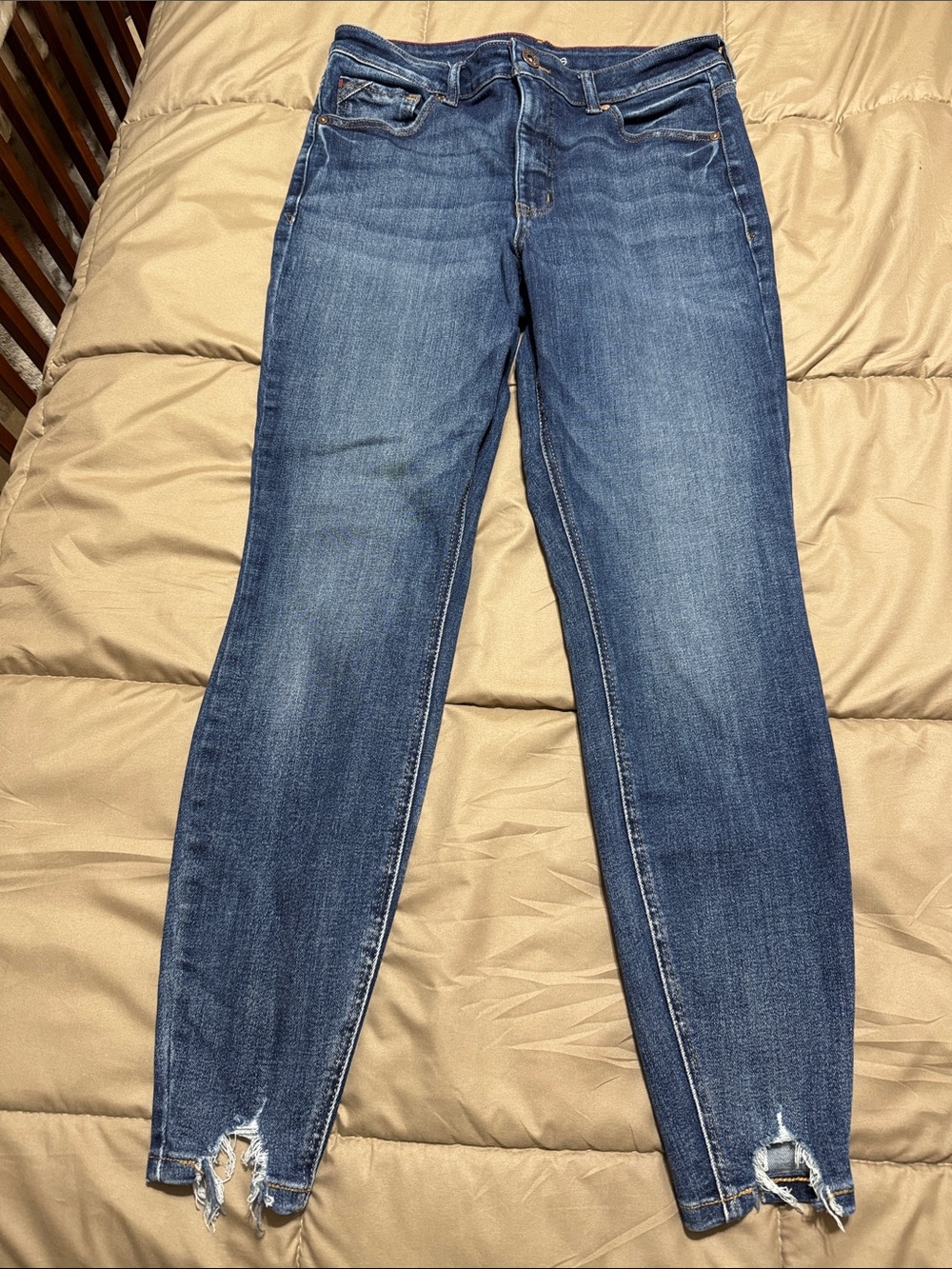 Maurices Distressed Dark Blue Skinny Jeans